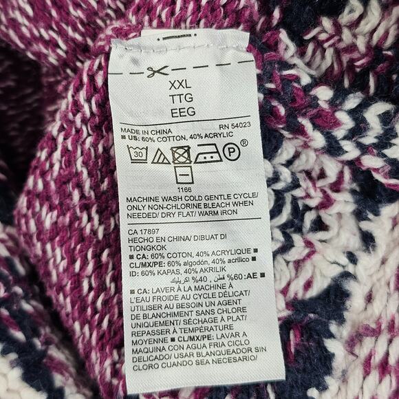 Fair Isle Knit Ski Sweater Old Navy Women Plus Size XXL Pullover Purple Multi - Picture 11 of 12